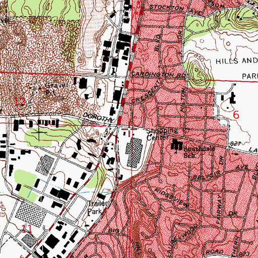 Topographic Map of Berkley Heights, OH