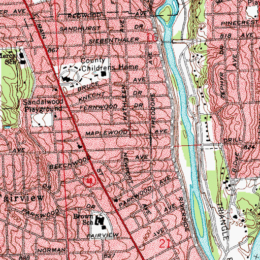 Topographic Map of North Riverdale, OH