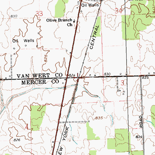 Topographic Map of Shafters Station (historical), OH