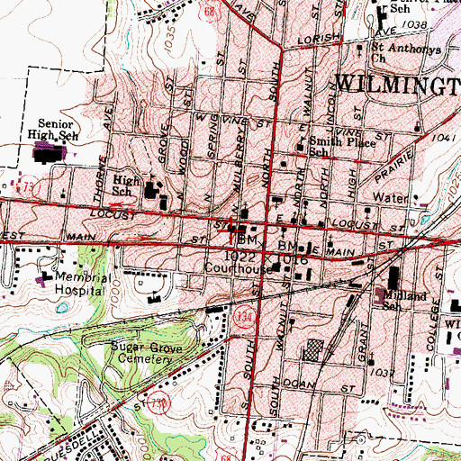 Topographic Map of Saint Columbkille Catholic Church, OH