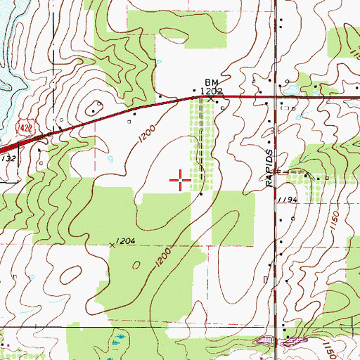 Topographic Map of Welsh Hill, OH