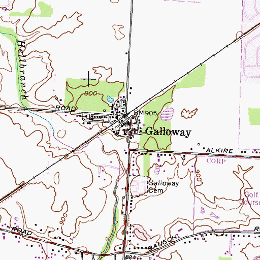 Topographic Map of Galloway United Presbyterian Church, OH