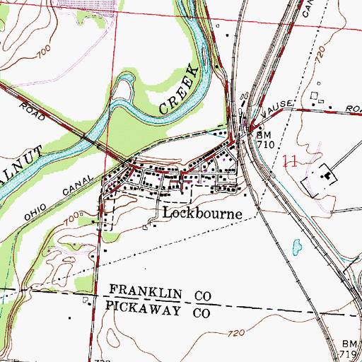 Topographic Map of Lockbourne United Methodist Church, OH