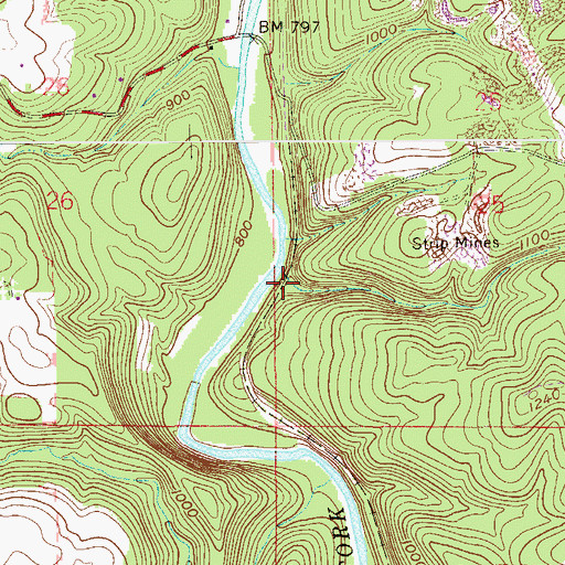 Topographic Map of Sheepskin Hollow, OH