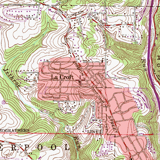 Topographic Map of Lacroft Church of the Nazarene, OH