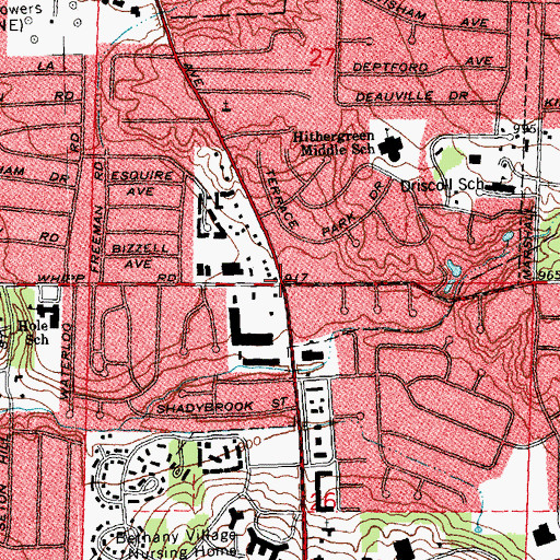Topographic Map of Wittes Corners, OH