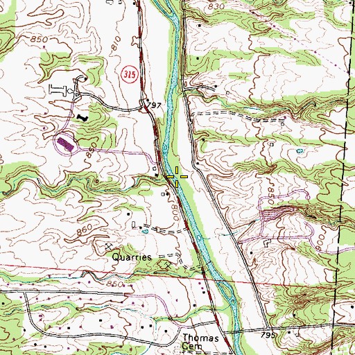 Topographic Map of Mohawk Run, OH