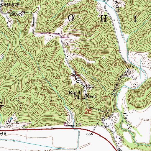 Topographic Map of Big Four Hill, OH
