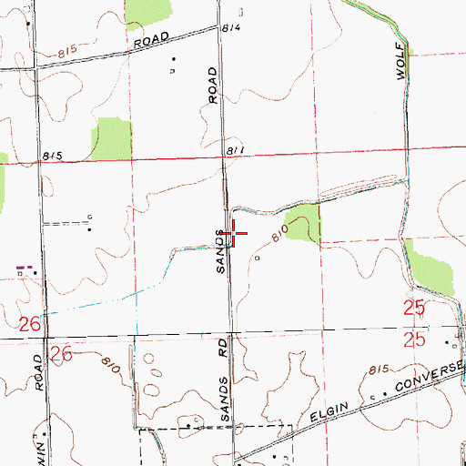 Topographic Map of Evans Ditch, OH