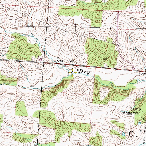 Topographic Map of Beach Run, OH