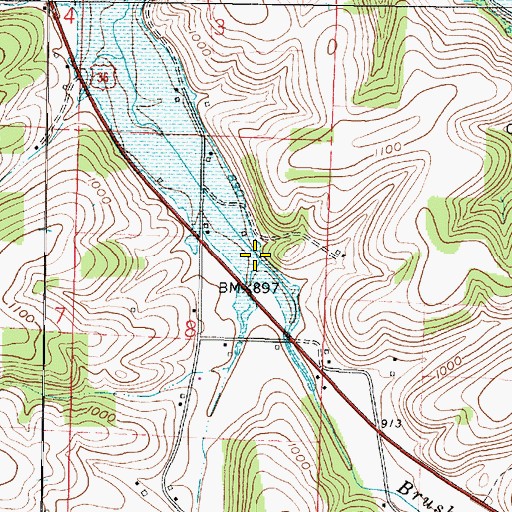 Topographic Map of Dry Run, OH