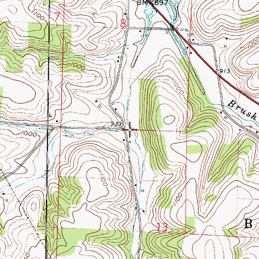 Topographic Map of Jug Run, OH