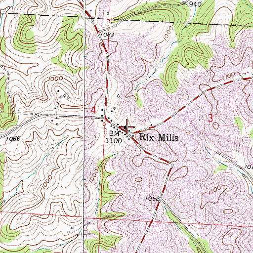 Topographic Map of Rix Mills United Presbyterian Church, OH