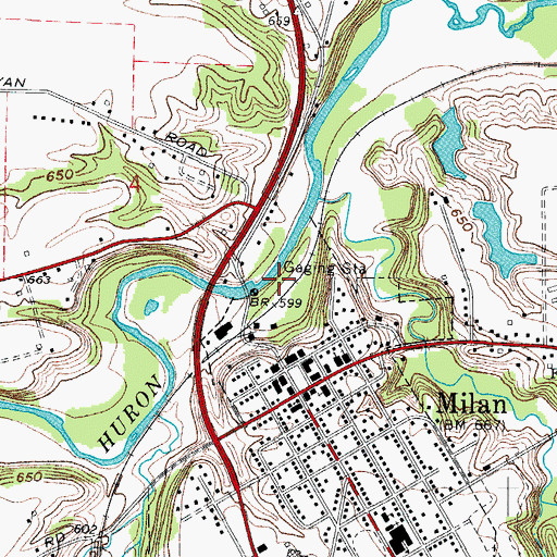 Topographic Map of Mitchell Historic District, OH
