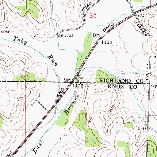 Topographic Map of Tory Run, OH