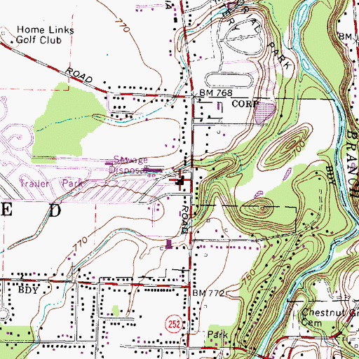 Topographic Map of Town and Country Villa Shopping Center, OH