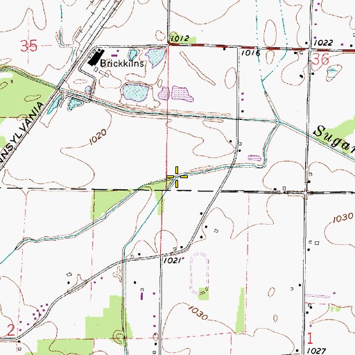 Topographic Map of Crosskeys Run, OH