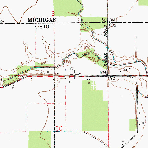 Topographic Map of Ox School (historical), OH