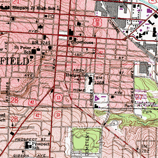 Topographic Map of Foursquare Gospel Church, OH
