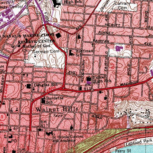 Topographic Map of Pilgrim Baptist Church, OH