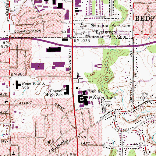 Topographic Map of South Haven United Church of Christ, OH