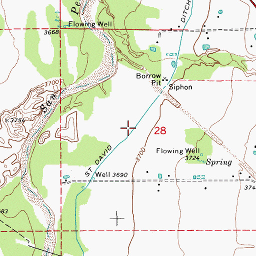 Topographic Map of Saint David Ditch, AZ