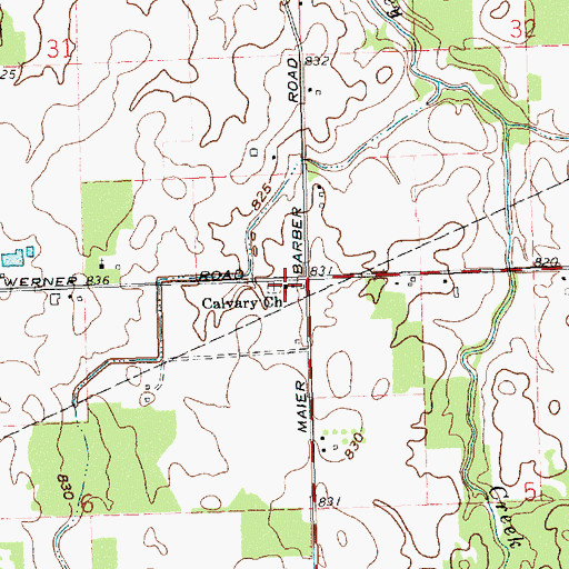 Topographic Map of Calvary Evangelical Methodist Church, OH