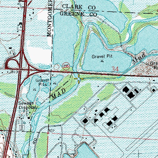 Topographic Map of Mud Run, OH
