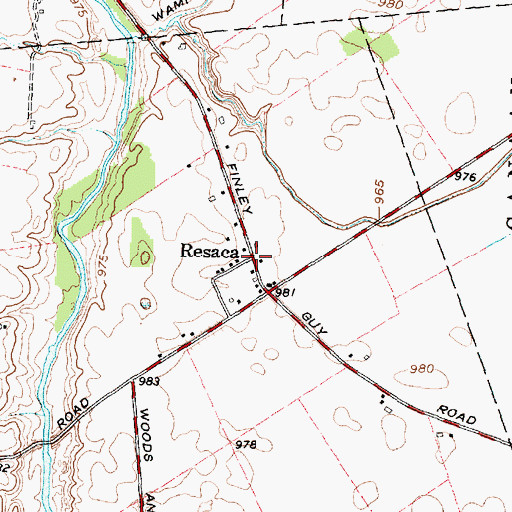 Topographic Map of Resaca, OH