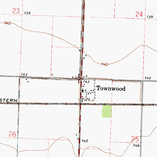 Topographic Map of Townwood, OH