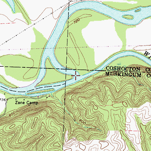 Topographic Map of Wills Creek, OH