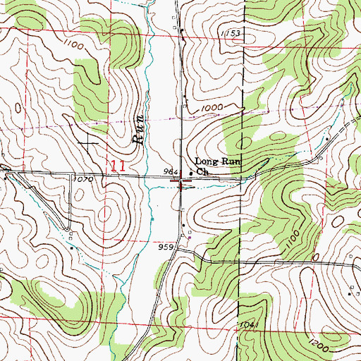 Topographic Map of Long Run (historical), OH