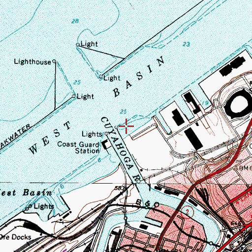 Topographic Map of East Pier Light, OH