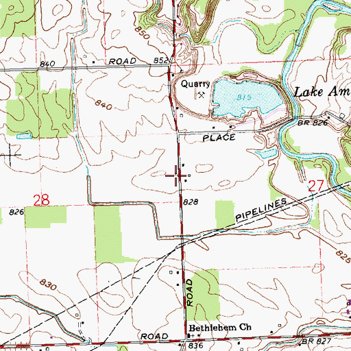Topographic Map of Place School (historical), OH