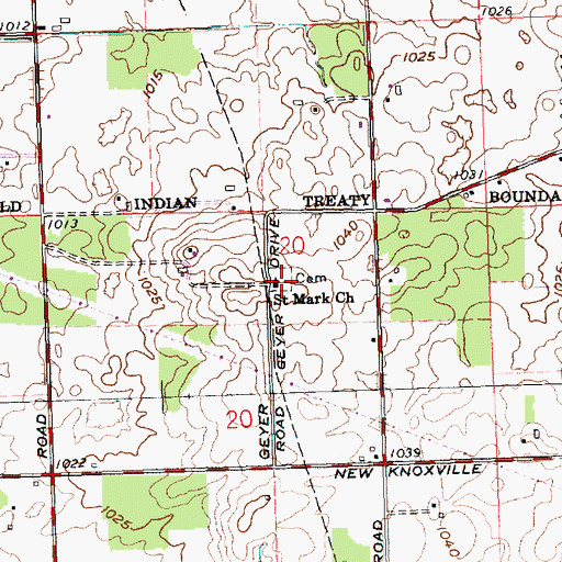 Topographic Map of Helminger Cemetery, OH