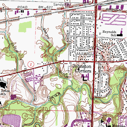 Topographic Map of Swan Creek Plaza Shopping Center, OH