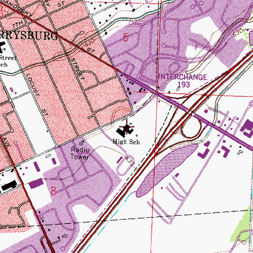 Topographic Map of Perrysburg Junior High School, OH