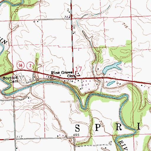 Topographic Map of Pine Grove Mennonite Church, OH