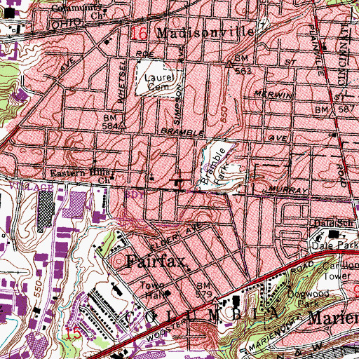 Topographic Map of Saint Margaret of Corona Catholic Church, OH