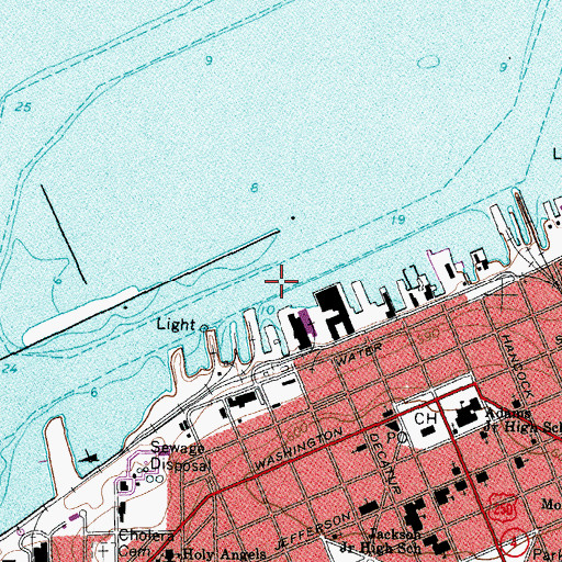 Topographic Map of Dock Channel, OH