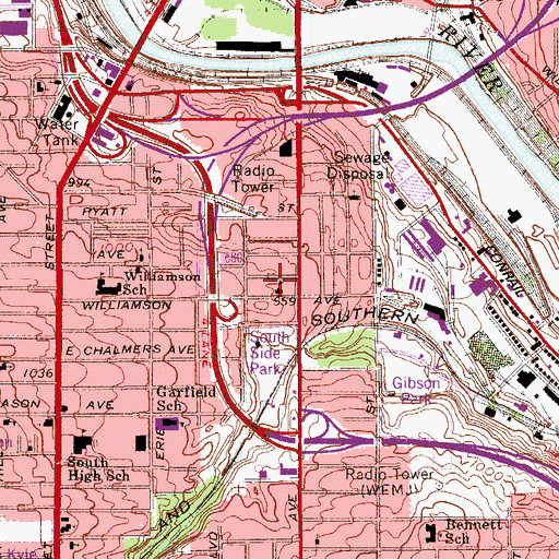 Topographic Map of Saint Stanislaus Church, OH