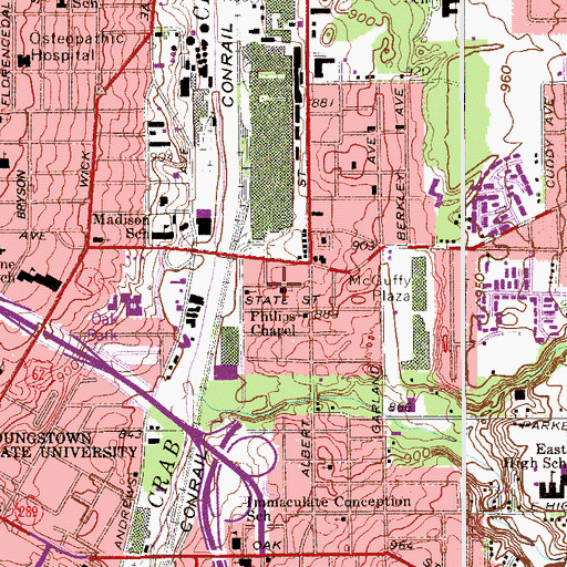 Topographic Map of Lilly Grove Baptist Church, OH
