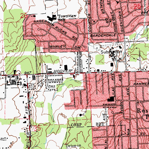 Topographic Map of Canaan Mission Baptist Church, OH