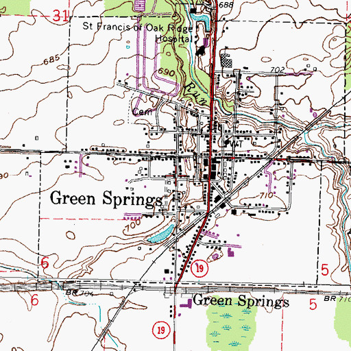 Topographic Map of Calvary United Methodist Church, OH