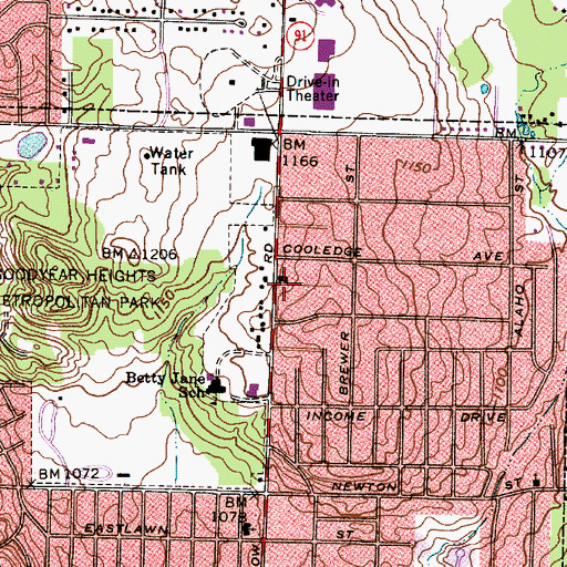 Topographic Map of Eastwood Church of the Brethren, OH