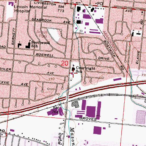 Topographic Map of Trinity Grace Brethren Church, OH