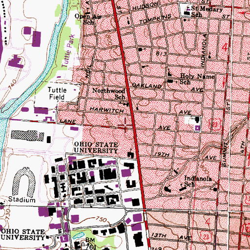 Topographic Map of University Baptist Church, OH