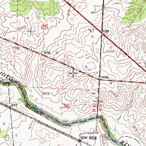 Topographic Map of Hardin County, OH