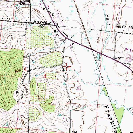 Topographic Map of Jackson County, OH