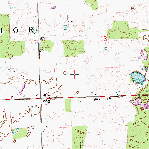 Topographic Map of Williams County, OH